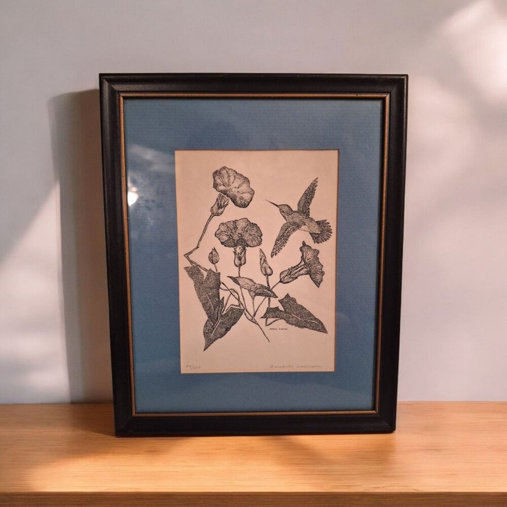 Annarae Anderson Limited Edition Hummingbird Morning Glory Art Print 99 of‎ 500